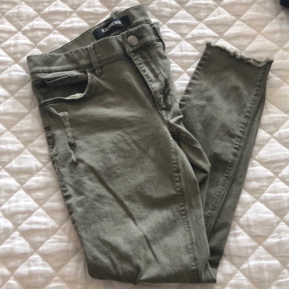 Express cropped jean leggings